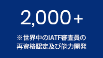 2,000+※世界中のIATF審査員の再資格認定及び能力開発